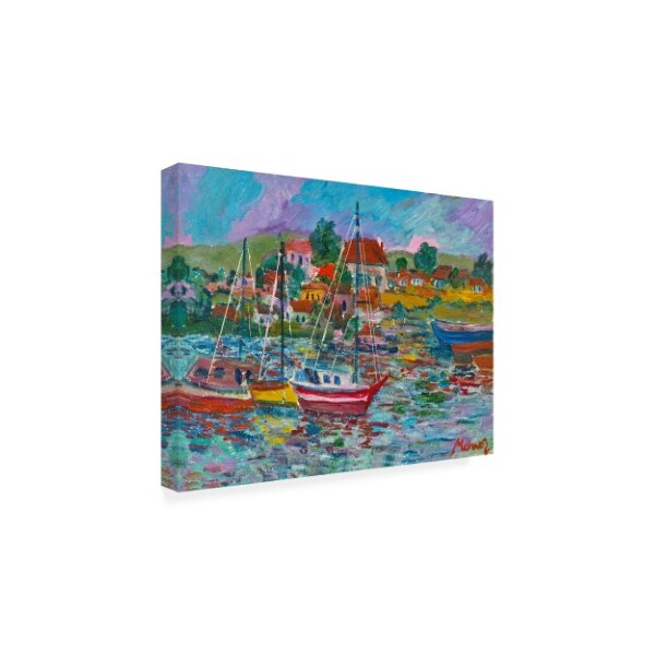 Manor Shadian 'Boats In The Bay' Canvas Art,14x19